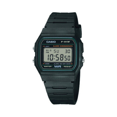 デジタル腕時計 CASIO Collection STANDARD 生活防水 メンズ ブラックベース グリーン カシオ F-91W-3JH
