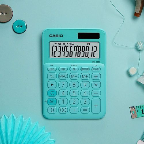 カラフル電卓 ミニジャストタイプ ミントグリーン CASIO MW-C20C-GN