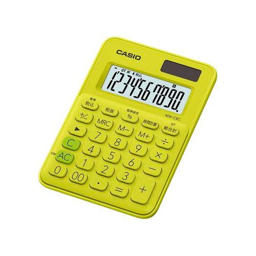 カラフル電卓 ミニミニジャストタイプ ライムグリーン CASIO MW-C8C-YG