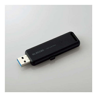 外付けSSD スティック型 ESD-EMBシリーズ 500GB USB 3.2（Gen 2）対応 スライド式 ノック式 耐衝撃 耐振動 USBメモリサイズ ブラック エレコム ESD-EMB0500GBK