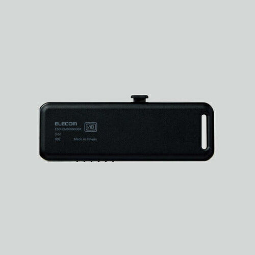 外付けSSD スティック型 ESD-EMBシリーズ 500GB USB 3.2（Gen 2）対応 スライド式 ノック式 耐衝撃 耐振動 USBメモリサイズ ブラック エレコム ESD-EMB0500GBK