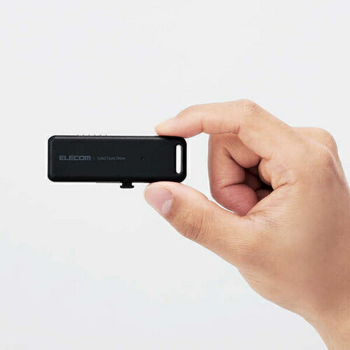 外付けSSD スティック型 ESD-EMBシリーズ 500GB USB 3.2（Gen 2）対応 スライド式 ノック式 耐衝撃 耐振動 USBメモリサイズ ブラック エレコム ESD-EMB0500GBK