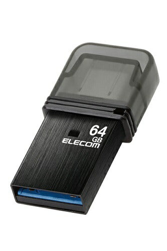 USBメモリ キャップ式 64GB Type-C ブラック エレコム MF-CAU32064GBK
