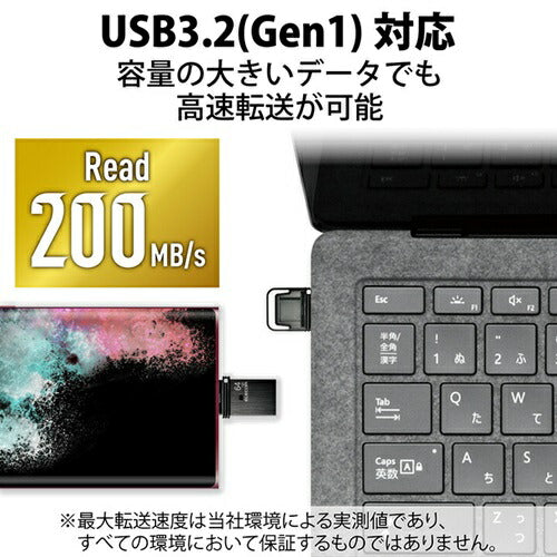 USBメモリ キャップ式 64GB Type-C ブラック エレコム MF-CAU32064GBK