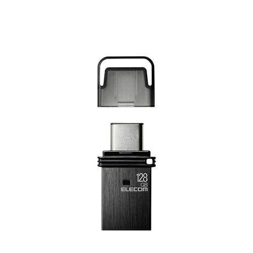 キャップ式USB Type-C メモリ ブラック 128GB エレコム MF-CAU32128GBK