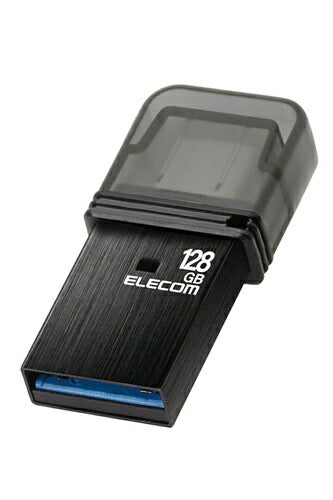 キャップ式USB Type-C メモリ ブラック 128GB エレコム MF-CAU32128GBK
