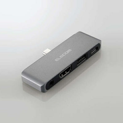 USB Type-C ドッキングステーション ハブ 4-in-1 PD 55W出力 USB-C×1/USB-A×1/HDMI×1/3.5mm4極ステレオミニ×1 シルバー エレコム DST-C25SV