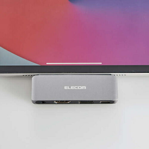 USB Type-C ドッキングステーション ハブ 4-in-1 PD 55W出力 USB-C×1/USB-A×1/HDMI×1/3.5mm4極ステレオミニ×1 シルバー エレコム DST-C25SV