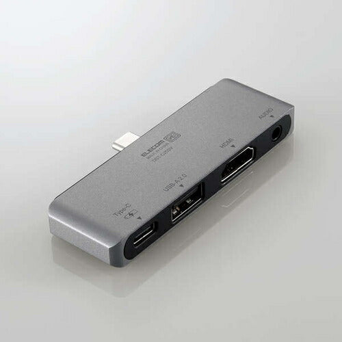 USB Type-C ドッキングステーション ハブ 4-in-1 PD 55W出力 USB-C×1/USB-A×1/HDMI×1/3.5mm4極ステレオミニ×1 シルバー エレコム DST-C25SV