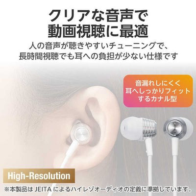 イヤホン タイプC マイク付き カナル型 耳せんタイプ 1.2m シルバー エレコム EHP-DF11CMSV