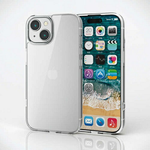 iPhone 15 ハイブリッドケース ガラス スタンダード エレコム PM-A23AHVCG1CR
