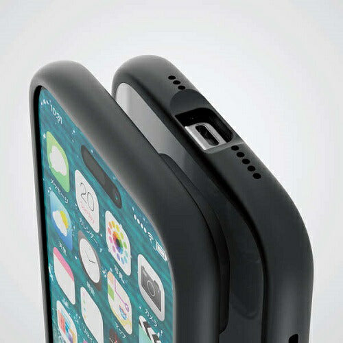 iPhone 15 TOUGH SLIM LITE フレームカラー 極限 エレコム PM-A23ATSLFCKBK