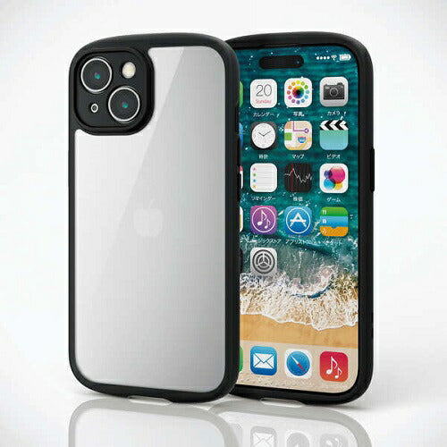 iPhone 15 TOUGH SLIM LITE フレームカラー 極限 エレコム PM-A23ATSLFCKBK