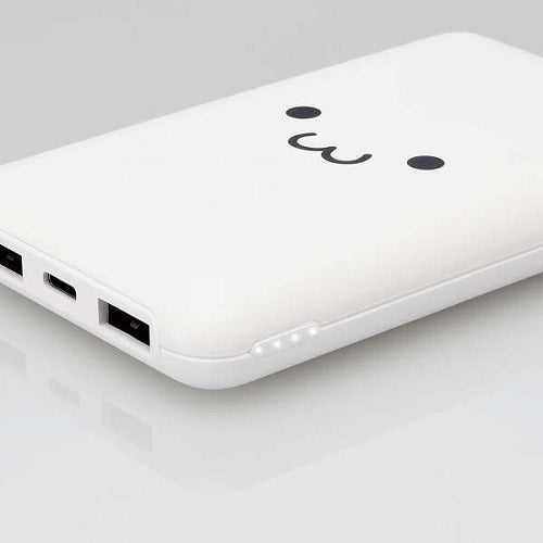 薄型コンパクトモバイルバッテリー(10000mAh/20W/C×1+A×2) しろちゃん(ホワイト×ブラック) エレコム DE-C44-10000WF