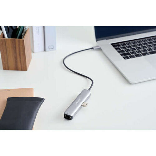 USB Type C ドッキングステーション ハブ 4-in-1 PD 92W出力 USB-C ×1 USB-A ×1 HDMI ×1 RJ45 ×1 【Windows 11 10 macOS iPadOS 等対応】 シルバー エレコム DST-C29SV