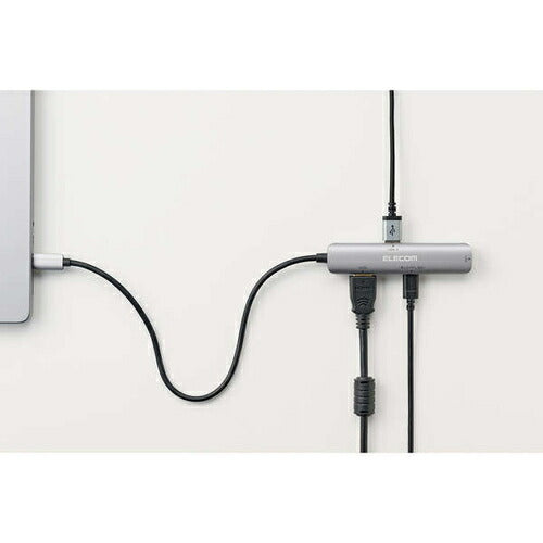USB Type C ドッキングステーション ハブ 4-in-1 PD 92W出力 USB-C ×1 USB-A ×1 HDMI ×1 RJ45 ×1 【Windows 11 10 macOS iPadOS 等対応】 シルバー エレコム DST-C29SV