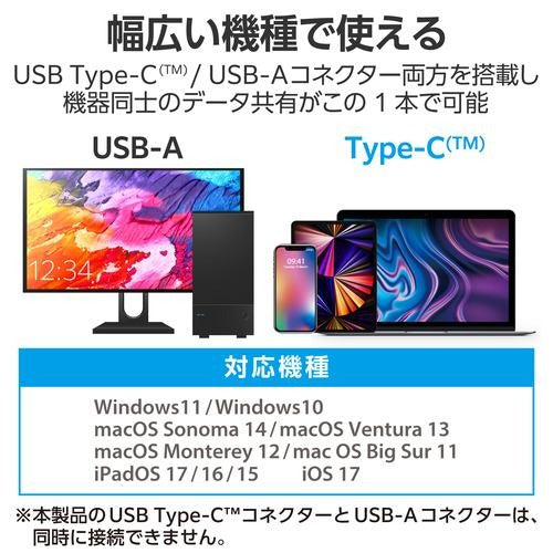 USBメモリ 32GB USB3.2(Gen1) ( Type-C / USB A 両対応 ) ブラック エレコム MF-TPC3032GBK