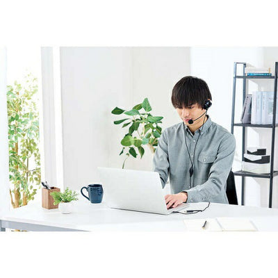 指向性マイク モバイルヘッドセット ネックバンド USB Type-C エレコム HS-NB11SCBK