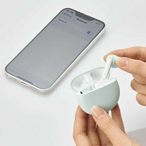 完全ワイヤレスBluetoothヘッドホン マカロングリーン エレコム LBT-TWS17CSGN