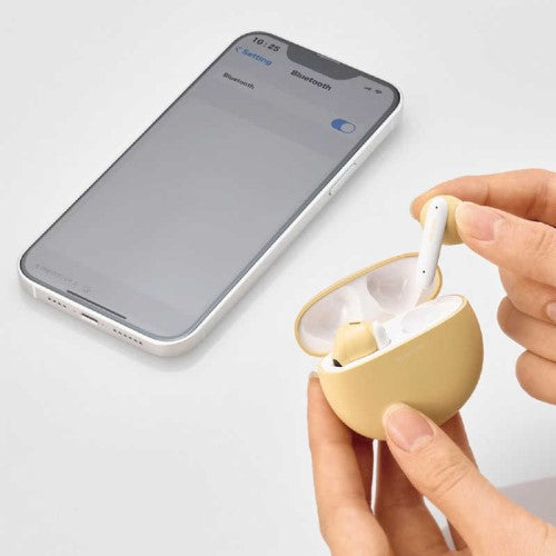 完全ワイヤレスBluetoothヘッドホン マカロンイエロー エレコム LBT-TWS17CSYL