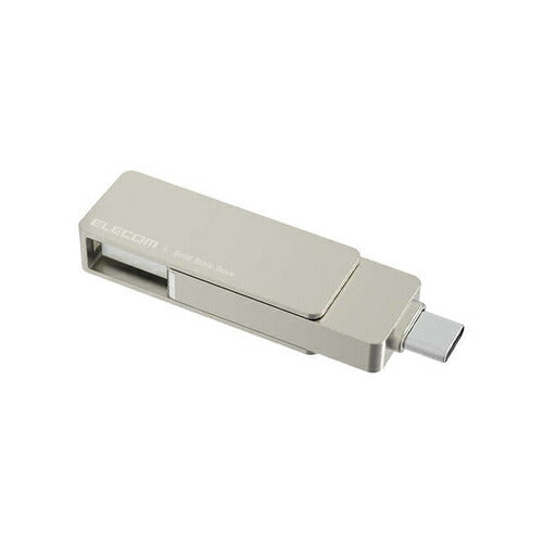 外付けSSD スティック型 ESD-EPAシリーズ 250GB USB 3.2（Gen 2）対応 USB Type C/USB-A両対応 回転式カバー USBメモリ型 ストラップホール付 シルバー エレコム ESD-EPA0250GSV