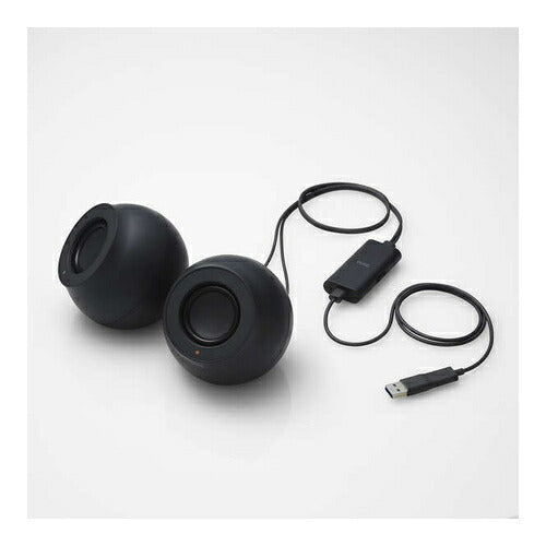パソコン用2.0chスピーカー Stina (スティーナ) USB Type-C 接続 4.4W ボリュームコントローラー付 USB-A変換アダプター付 ブラック エレコム SP-P10CUSBBK
