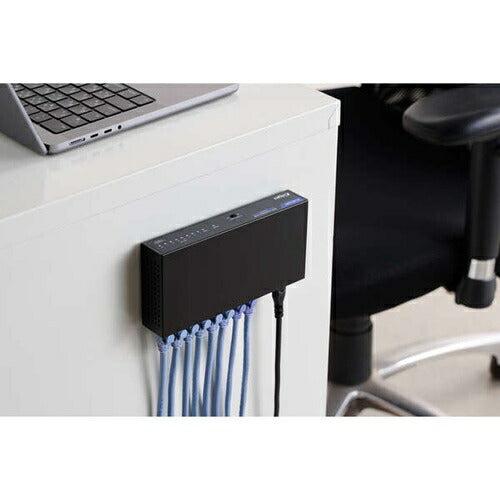 スイッチングハブ LANハブ エレコム EHC-G08MN4-HJB ブラック Giga対応 8ポート 金属筐体 電源内蔵