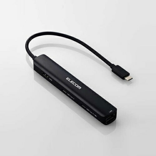 USB Type C ドッキングステーション ハブ 6-in-1 PD 85W出力 急速充電 USB-C ×2 USB-A ×2 HDMI ×1 RJ45 ×1 ブラック エレコム DST-C30BK