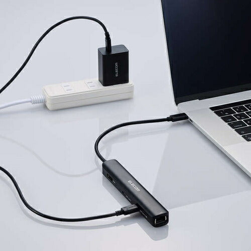 USB Type C ドッキングステーション ハブ 6-in-1 PD 85W出力 急速充電 USB-C ×2 USB-A ×2 HDMI ×1 RJ45 ×1 ブラック エレコム DST-C30BK