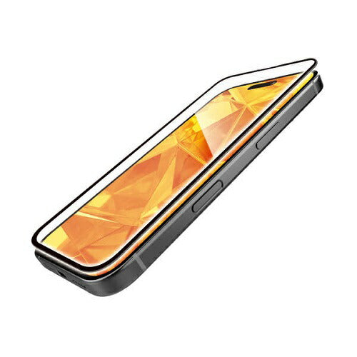 iPhone 16 ガラスフィルム フレーム付き 高透明 エレコム PM-A24AFLGF