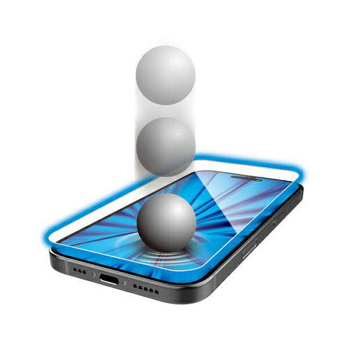 iPhone 16 ガラスフィルム SHOCKPROOF 高透明 ブルーライトカット エレコム PM-A24AFLGZBL