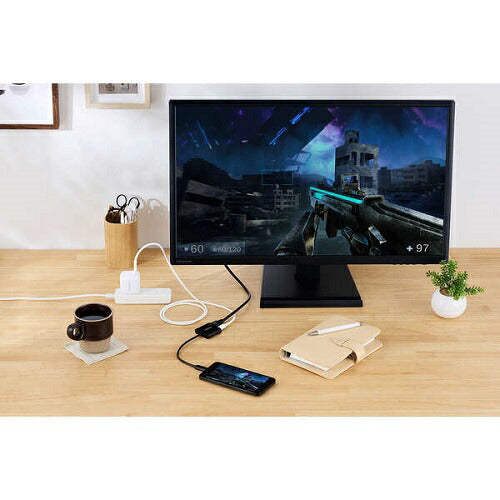 USB Type-C(TM) - HDMI(R)変換アダプター 1ポート USB PD エレコム AD-CHDMIPDBK2