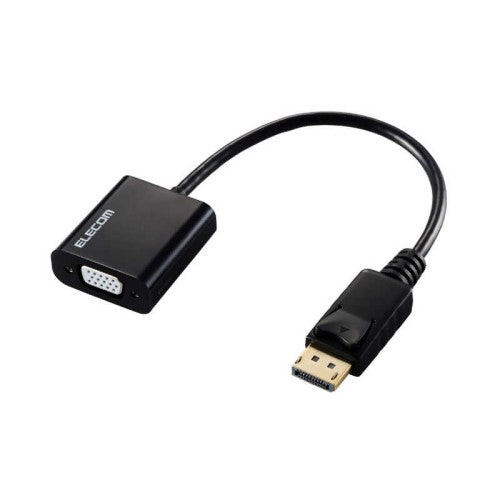 DisplayPort - VGA 変換 アダプタ DP ( ディスプレイポート ) プラグ to ミニD-Sub15pin ポート ブラック エレコム AD-DPVGABK2