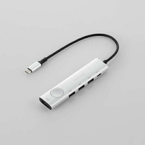 USB Type-C ドッキングステーション 6-in-1 ハブ PD 85W出力 急速充電 USB-C ×2 USB-A ×3 HDMI ×1 【Windows PC MacBook iPad 等 Type C 機器対応】 画面ON/OFF切替スイッチ シルバー エレコム DST-S060BPSV