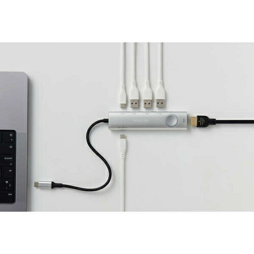 USB Type-C ドッキングステーション 6-in-1 ハブ PD 85W出力 急速充電 USB-C ×2 USB-A ×3 HDMI ×1 【Windows PC MacBook iPad 等 Type C 機器対応】 画面ON/OFF切替スイッチ シルバー エレコム DST-S060BPSV