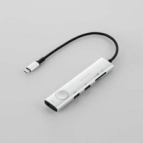 USB Type-C ドッキングステーション 8-in-1 ハブ PD 85W出力 急速充電 USB-C ×3 USB-A ×2 HDMI ×1 SD＋microSD ×1 【Windows PC MacBook iPad 等 Type C 機器対応】 画面ON/OFF切替スイッチ シルバー エレコム DST-S080BPSV