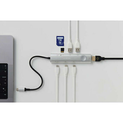 USB Type-C ドッキングステーション 8-in-1 ハブ PD 85W出力 急速充電 USB-C ×3 USB-A ×2 HDMI ×1 SD＋microSD ×1 【Windows PC MacBook iPad 等 Type C 機器対応】 画面ON/OFF切替スイッチ シルバー エレコム DST-S080BPSV