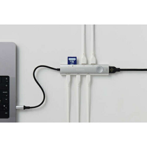USB Type-C ドッキングステーション 8-in-1 ハブ PD 85W出力 急速充電 USB-C ×3 USB-A ×2 HDMI ×1 SD＋microSD ×1 【Windows PC MacBook iPad 等 Type C 機器対応】 画面ON/OFF切替スイッチ シルバー エレコム DST-S080BPSV