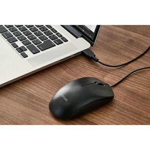 USB有線光学式マウス［3ボタン/Lサイズ］ ブラック エレコム M-LE10URXBK