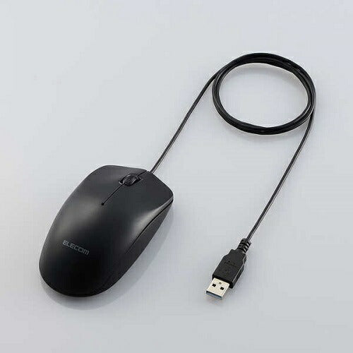 USB有線光学式マウス［3ボタン/Lサイズ］ ブラック エレコム M-LE10URXBK