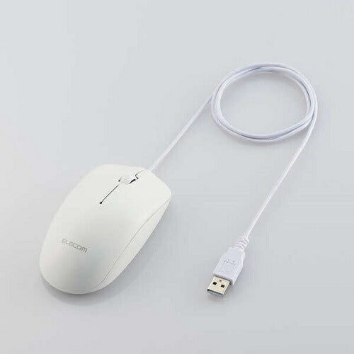 USB有線光学式マウス［3ボタン/Lサイズ］ ホワイト エレコム M-LE10URXWH