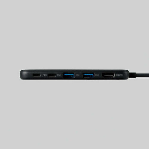 USB Type-C ドッキングステーション 5-in-1 薄型 ハブ PD 85W出力 急速充電 USB-C×2 USB-A×2 HDMI×1 ブラック エレコム DST-050BPBK