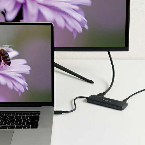 USB Type-C ドッキングステーション 5-in-1 薄型 ハブ PD 85W出力 急速充電 USB-C×2 USB-A×2 HDMI×1 ブラック エレコム DST-050BPBK
