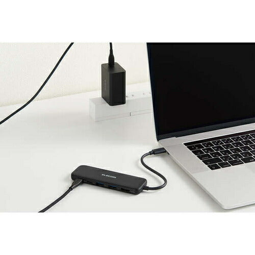 USB Type-C ドッキングステーション 5-in-1 薄型 ハブ PD 85W出力 急速充電 USB-C×2 USB-A×2 HDMI×1 ブラック エレコム DST-050BPBK