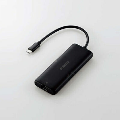 USB Type-C ドッキングステーション 7-in-1 薄型 ハブ PD 85W出力 急速充電 USB-C×1 USB-A×2 HDMI×1 SD＋microSD×1 RJ45×1 ブラック エレコム DST-070BPBK