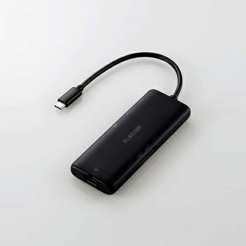 USB Type-C ドッキングステーション 7-in-1 薄型 ハブ PD 85W出力 急速充電 USB-C×1 USB-A×2 HDMI×1 SD＋microSD×1 RJ45×1 ブラック エレコム DST-070BPBK