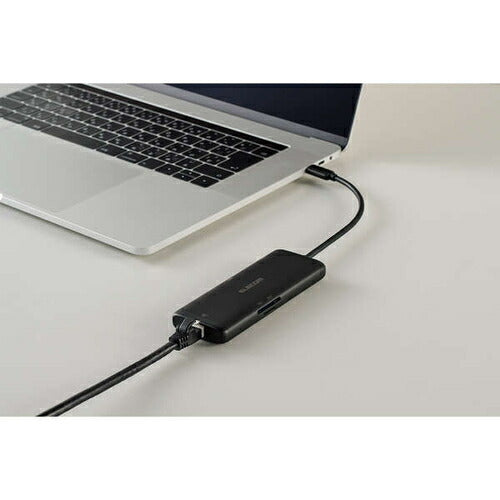 USB Type-C ドッキングステーション 7-in-1 薄型 ハブ PD 85W出力 急速充電 USB-C×1 USB-A×2 HDMI×1 SD＋microSD×1 RJ45×1 ブラック エレコム DST-070BPBK