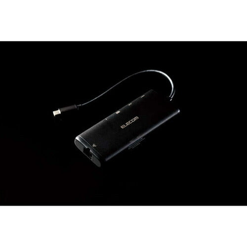 USB Type-C ドッキングステーション 7-in-1 薄型 ハブ PD 85W出力 急速充電 USB-C×1 USB-A×2 HDMI×1 SD＋microSD×1 RJ45×1 ブラック エレコム DST-070BPBK