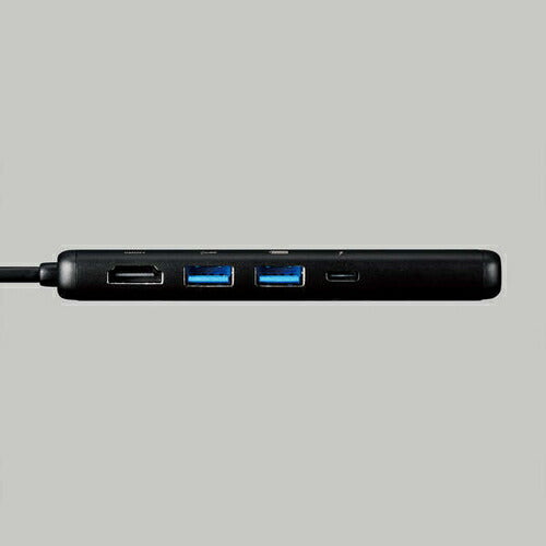 USB Type-C ドッキングステーション 7-in-1 薄型 ハブ PD 85W出力 急速充電 USB-C×1 USB-A×2 HDMI×1 SD＋microSD×1 RJ45×1 ブラック エレコム DST-070BPBK