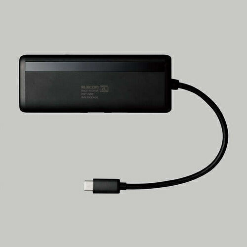 USB Type-C ドッキングステーション 7-in-1 薄型 ハブ PD 85W出力 急速充電 USB-C×1 USB-A×2 HDMI×1 SD＋microSD×1 RJ45×1 ブラック エレコム DST-070BPBK